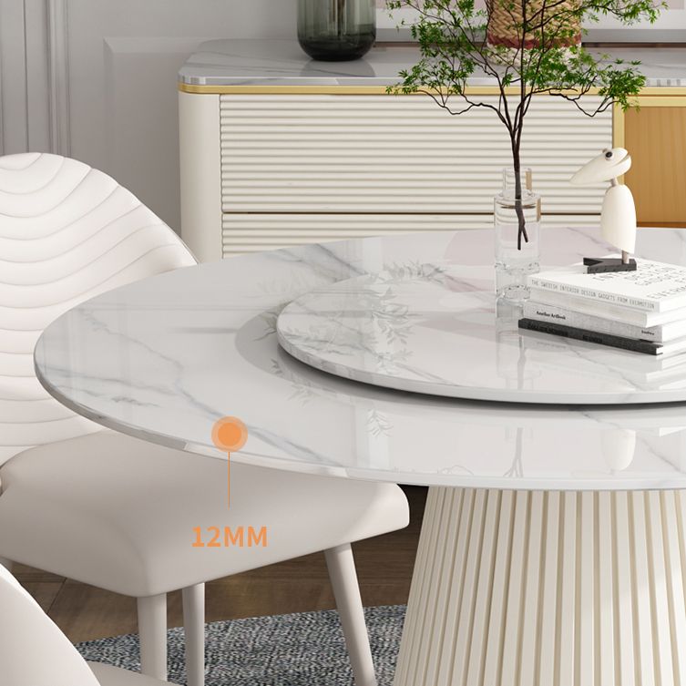 Modern Style Dining Table Round White Sintered Stone Dining Table for Home Use Clearhalo ' dining_table' 'Dining Tables & Seating' 'Dining Tables' 'furn' 'furn_dining_table' 'Furniture' 'furniture_dining_table' 'Kitchen & Dining Furniture' 'kitchen&dining_furn' 'kitchen' 'kitchen_dining_table' 1200x1200_cec1e088-6ca0-4b08-8546-a7ed239d86d0