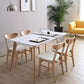 Table à manger rectangulaire à 4 pieds, Table de base moderne en bois de frêne pour cuisine