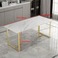 Traditional Luxury Rectangle Table Stone Double Pedestal Dining Site Table Clearhalo 'Dining Tables & Seating' 'Dining Tables' 'dining_table' 'furn' 'furn_dining_table' 'Furniture' 'Kitchen & Dining Furniture' 1200x1200_cec3772c-0522-4e19-a29f-1ff873d89f06