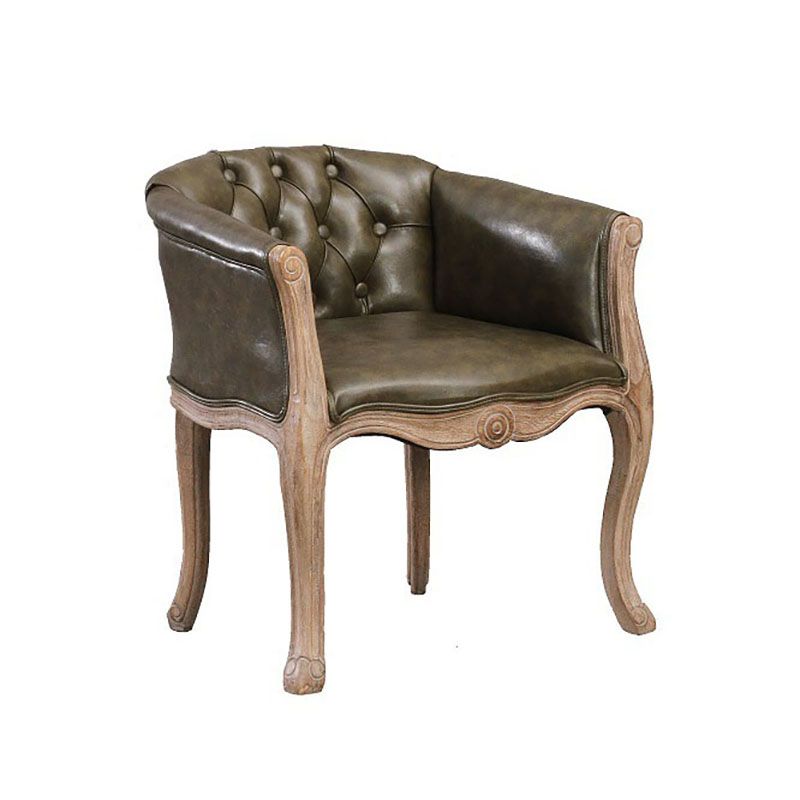 Silla de brazo tapizado de balcón de la granja acabado mate sólido silla de comedor de espalda