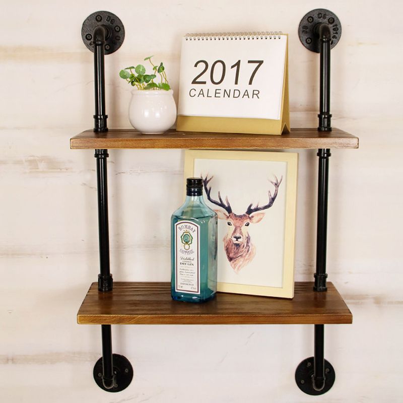 Industrial Style Bookshelf Wall Mounted Solid Wood Bookcase for Home Office Clearhalo 'Bookcases' 'furn' 'furn_bookcases' 'Furniture' 'furniture_bookcases' 'kitchen' 'kitchen_bookcases' 'Living Room Furniture' 'Office Furniture' 1200x1200_cec41224-3dd3-4284-b1a1-7dff65ed0b4e