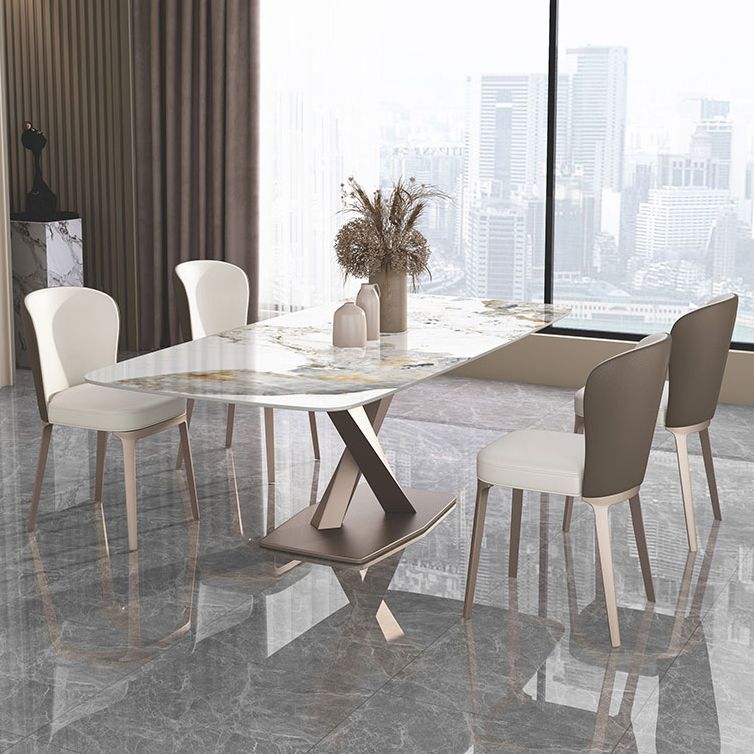 Muebles de pedestal de lujo tradicionales mesa de comedor de piedra para comedor