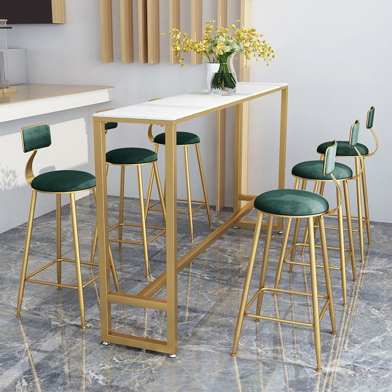 Stenen bar eettafel glam rectangle balk tafel met schroefvoetstuk voor keuken