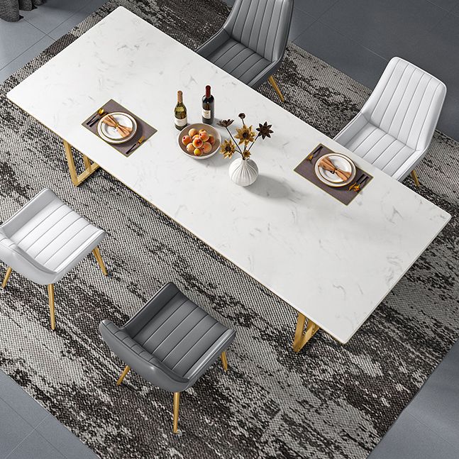 Metal Traditional Luxury Rectangle Table Sintered Stone Indoor Table for Kitchen and Dining Room Clearhalo ' dining_table' 'Dining Tables & Seating' 'Dining Tables' 'furn' 'furn_dining_table' 'Furniture' 'furniture_dining_table' 'Kitchen & Dining Furniture' 'kitchen&dining_furn' 'kitchen' 'kitchen_dining_table' 1200x1200_cec5c77f-8c37-4cc9-ae66-9cd7c80d1ef8