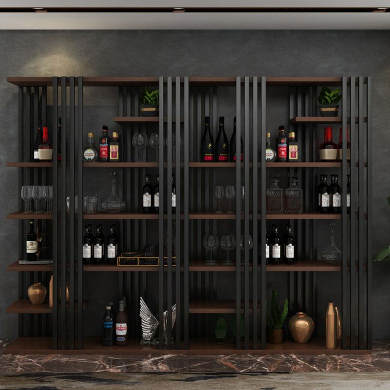 Metal Floor Bottle Wine Rack Contemporary Wine Holder with Storage Shelves Clearhalo 'furn' 'furn_wine_racks' 'Furniture' 'Kitchen & Dining Furniture' 'Wine Racks' 'wine_racks' 1200x1200_cec815f5-cc21-4859-a0b1-56cae250d16d