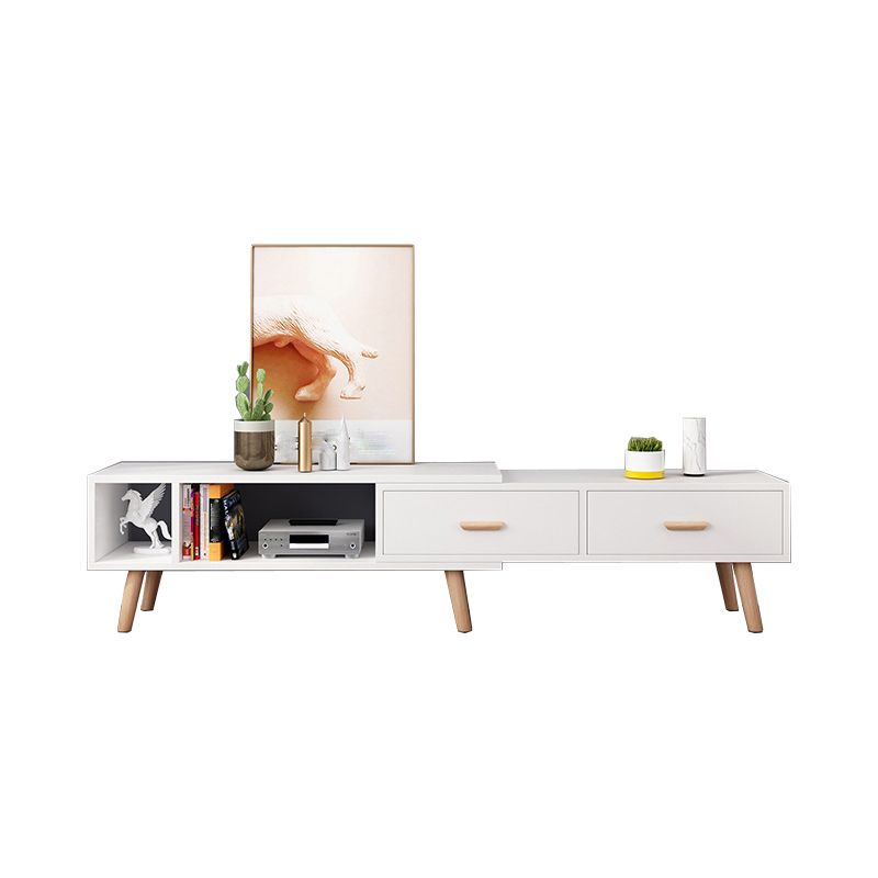 12" - Brede houten tv-standaard, verschuifbare Scandinavische tv-console met 2/3/4 lades