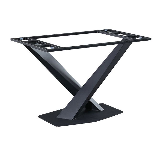 Rectangle Traditional Luxury Dining Table Sintered Stone Table with Black Metal Pedestal Base Clearhalo ' dining_table' 'Dining Tables & Seating' 'Dining Tables' 'furn' 'furn_dining_table' 'Furniture' 'furniture_dining_table' 'Kitchen & Dining Furniture' 'kitchen&dining_furn' 'kitchen' 'kitchen_dining_table' 1200x1200_cecc1c16-5ba1-408d-a6be-a1b94f72974e