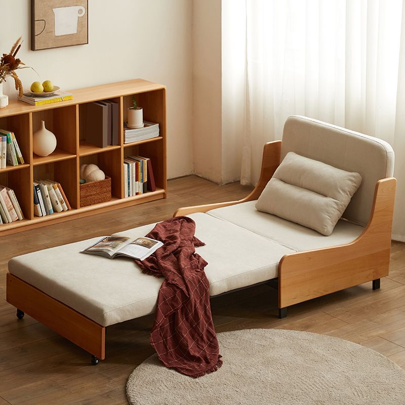 Scandinavian Solid Wood Removable Futon Sleeper Sofa Pillow Included Clearhalo 'furn' 'furn_futons' 'Furniture' 'Futons & Daybeds' 'Futons' 'Living Room Furniture' 1200x1200_ced14ae8-4772-433f-bed3-e604d61135c5