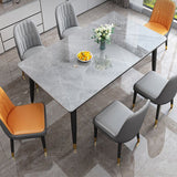 Sintered Stone Home Dining Table Modern Rectangle Table with 4 Legs