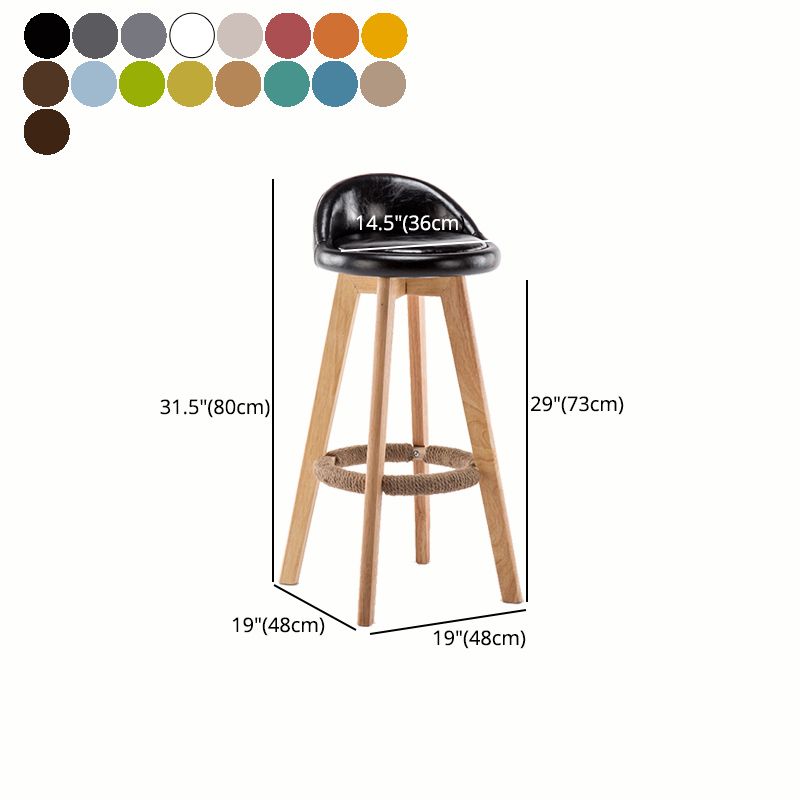 Modern Rotatable Backrest Counter Stool Wood Cafe Bar Stool with Cushion and Pedal Clearhalo 'Bar Furniture' 'Bar Stools' 'bar_stools' 'furn' 'furn_bar_stools' 'furniture_bar_stools' 'Kitchen & Dining Furniture' 'kitchen&dining_furn' 'kitchen' 'kitchen_furn' Furniture' 1200x1200_ced2bafa-951e-416c-99bf-ba106aa651d6