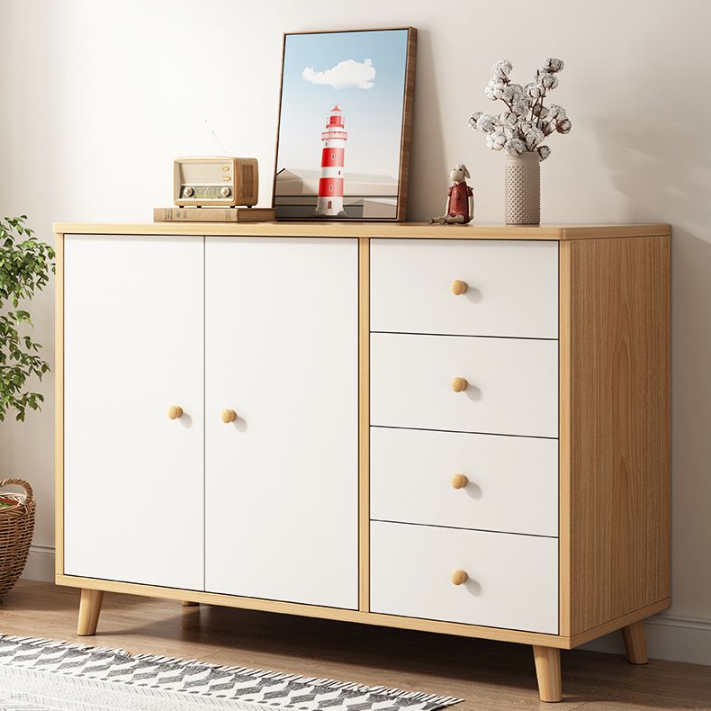 Contemporary Rectangle Storage Cabinet with Drawer Wooden Accent Cabinet