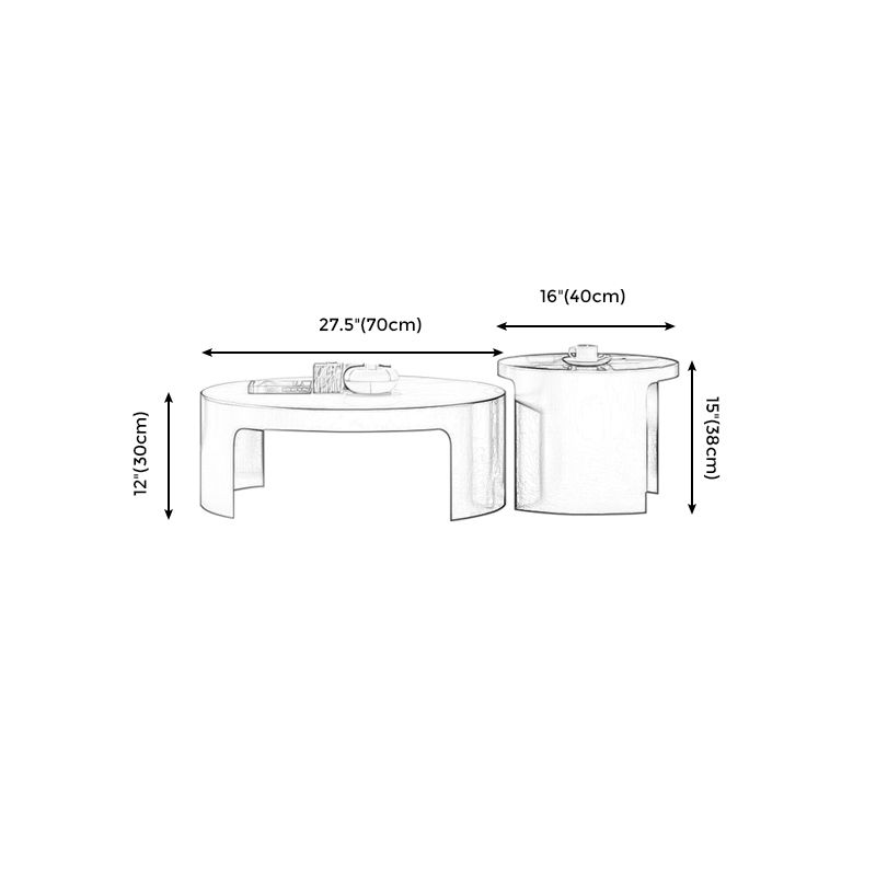 Sled 2 Nesting Coffee Table Contemporary Round Stone Cocktail Table Clearhalo 'Coffee & Accent Tables' 'Coffee Tables' 'coffee_tables' 'furn' 'furn_coffee_tables' 'Furniture' 'Living Room Furniture' 1200x1200_ced46528-f695-4aa9-bea0-95c48e1c91cd