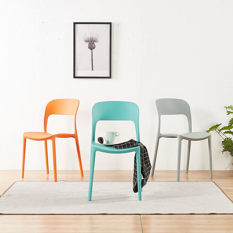Scandinavian Armless Dining Chairs Plastic Indoor Open Back Side Chair Clearhalo ' kitchen&dining_furn' 'Dining Chairs' 'Dining Tables & Seating' 'dining_chair' 'furn' 'furn_dining_chair' 'Furniture' 'furniture_dining_chair' 'Kitchen & Dining Furniture' 'kitchen' 1200x1200_ced6ca3c-3883-47e5-8f63-2dbf6c68d354