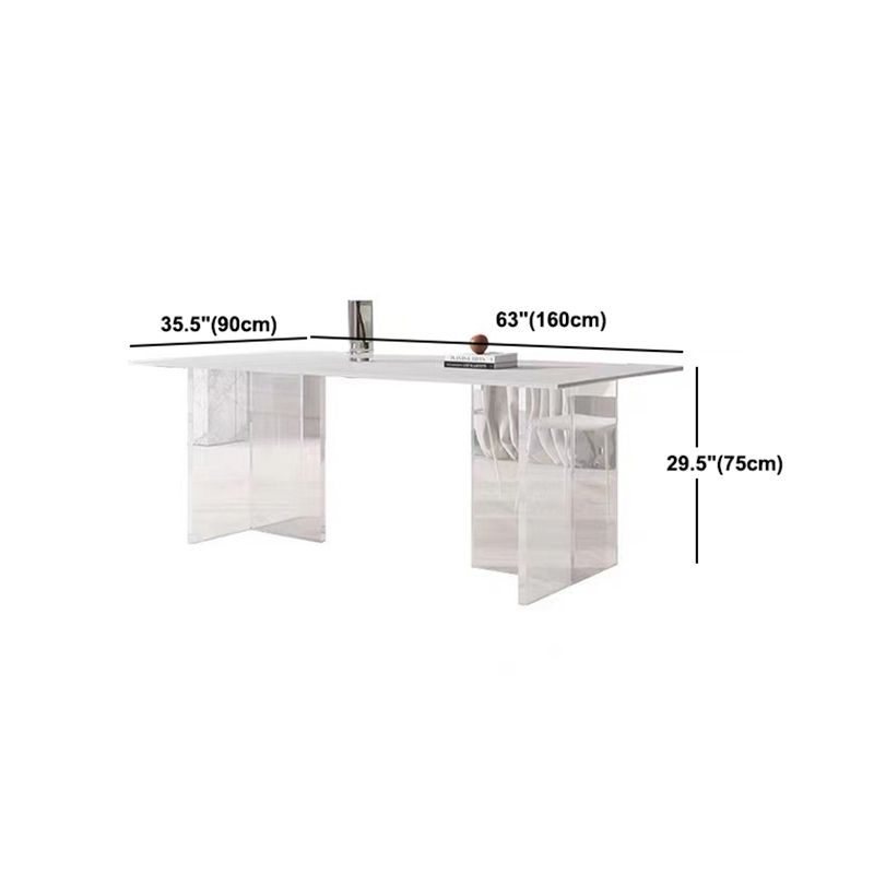 Modern Dining Set 1/4/5/7 Pcs Acrylic Pedestal Dining Table with Chairs Clearhalo 'Dining Room Sets' 'Dining Tables & Seating' 'dining_room_set' 'furn' 'furn_dining_room_set' 'Furniture' 'Kitchen & Dining Furniture' 1200x1200_ced6f7b5-323f-48da-bc03-08a0455a9a8e