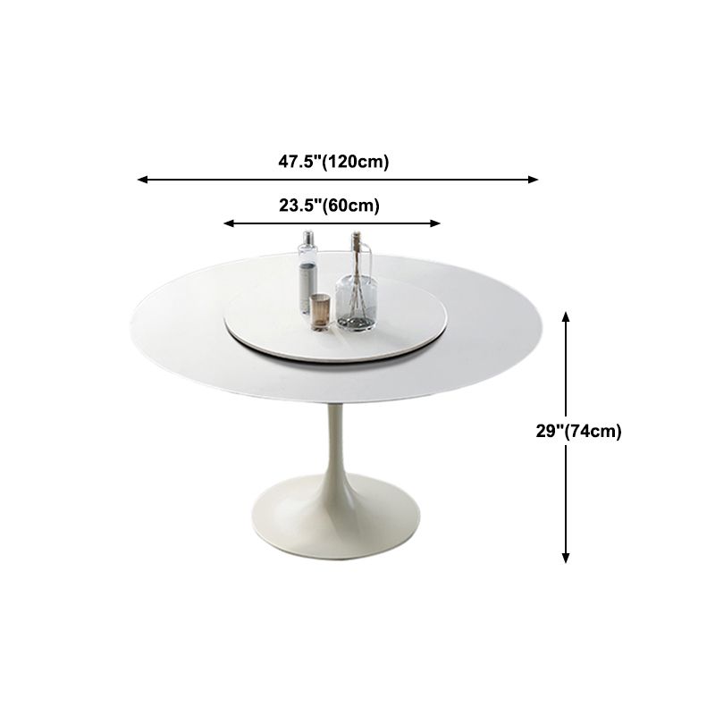 Round Dining Table Tulip Base Dining Table in White for Dining Room Clearhalo 'Dining Tables & Seating' 'Dining Tables' 'dining_table' 'furn' 'furn_dining_table' 'Furniture' 'Kitchen & Dining Furniture' 1200x1200_ced7c490-633a-4106-930f-e67e71a1d7f5