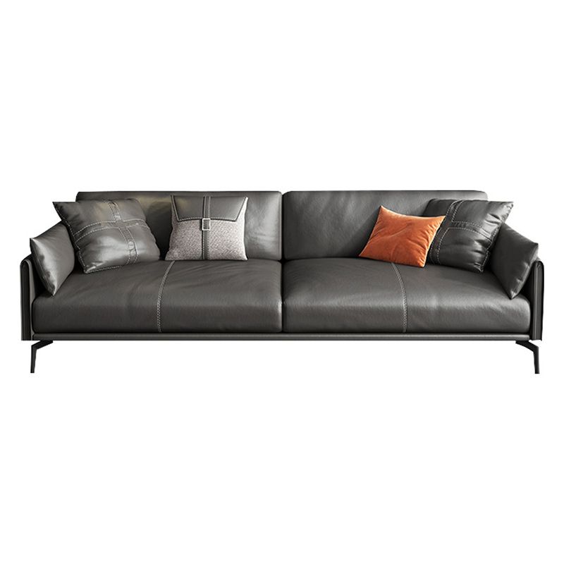 Stain Resistant Bench Seating Leather Standard Cushions Settee Furniture in Grey Clearhalo 'furn' 'furn_sofas' 'Furniture' 'furniture_sofas' 'kitchen' 'kitchen_sofas' 'Living Room Furniture' 'Sofa' 'sofas' 1200x1200_ced8bbc9-f4b0-4240-9853-4fe97e294bcc
