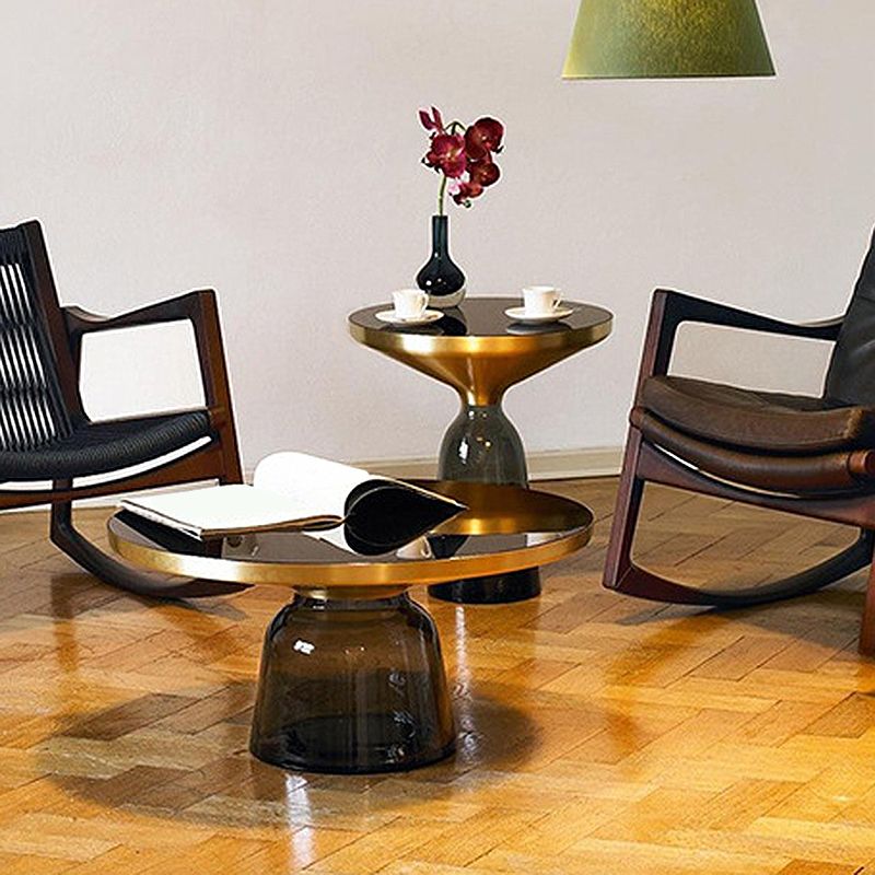 13.7"/20.8" Tall Modern Glass Pedestal Round Table Top Coffee Table Clearhalo 'Coffee & Accent Tables' 'Coffee Tables' 'coffee_tables' 'furn' 'furn_coffee_tables' 'Furniture' 'Living Room Furniture' 1200x1200_ced99aa0-7912-4535-9182-4a854e773c38