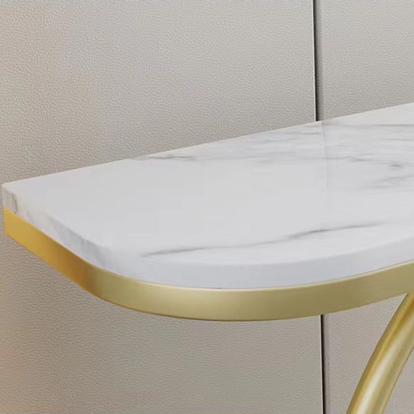 Tavolino console di accento console a metà luna tavolo di divano console in pietra