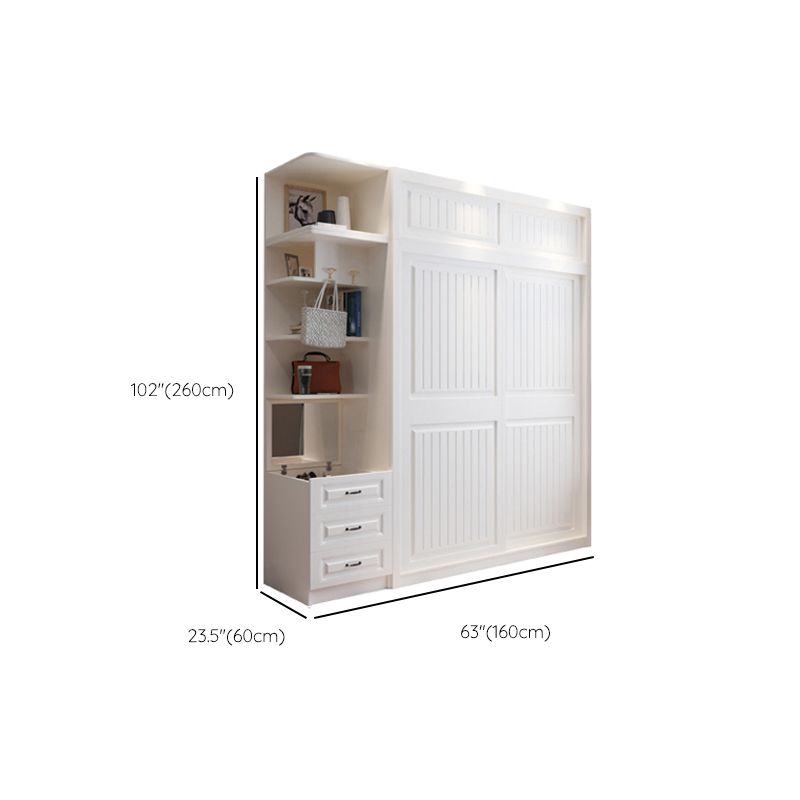 Contemporary Wardrobe Armoire with Garment Rod Wood Wardrobe Closet Clearhalo 'Armoires & Wardrobes' 'armoires_wardrobes' 'Bedroom Furniture' 'furn' 'furn_armoires_wardrobes' 'Furniture' 1200x1200_cedc48e0-1efb-4760-a42e-bdaf6deb5775