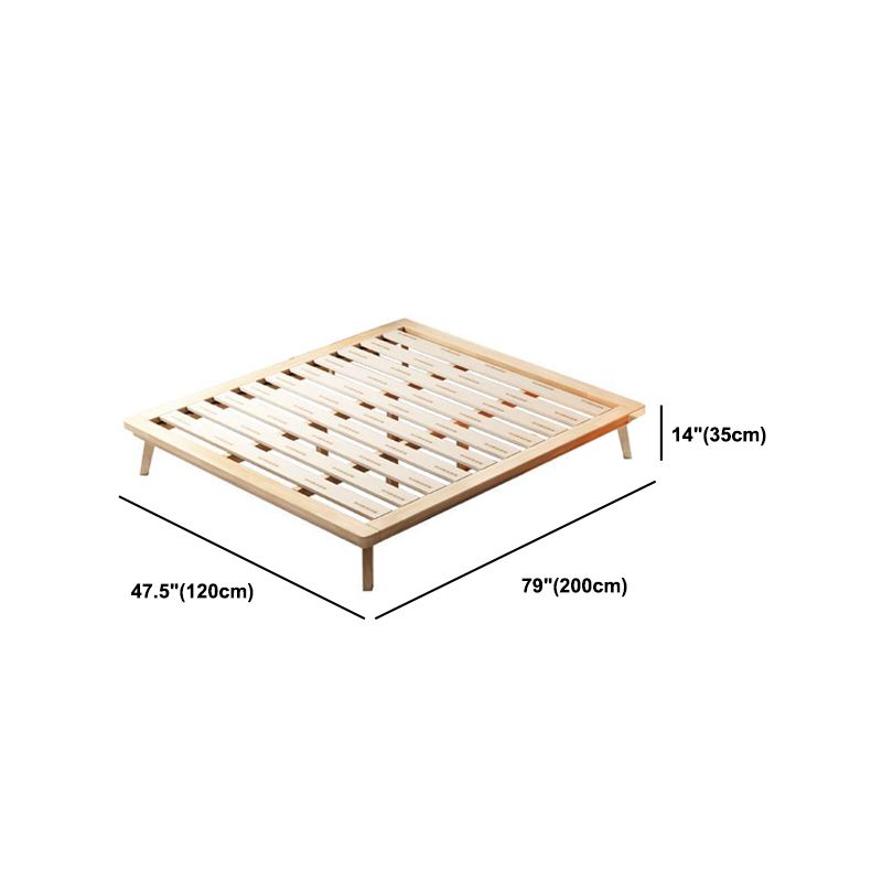 84.65 inch Wide Contemporary Bed Rubberwood Platform Bed Frame