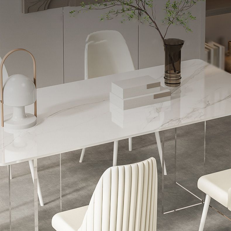 Designer Style Sintered Stone Dining Set Rectangle 1/2/5/7 Pieces Dining Table with Chairs Clearhalo 'Dining Room Sets' 'Dining Tables & Seating' 'dining_room_set' 'furn' 'furn_dining_room_set' 'Furniture' 'furniture_dining_room_set' 'Kitchen & Dining Furniture' 1200x1200_cedd92e3-9062-45a1-a778-c0d6129d7922