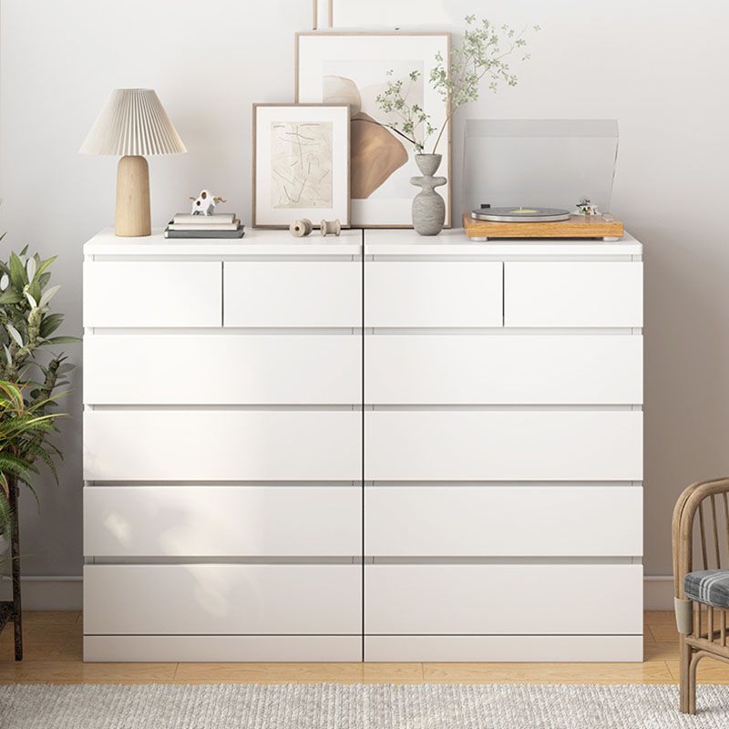 Eigentijdse slaapkamer opbergkist verticaal houten opbergkast dressoir