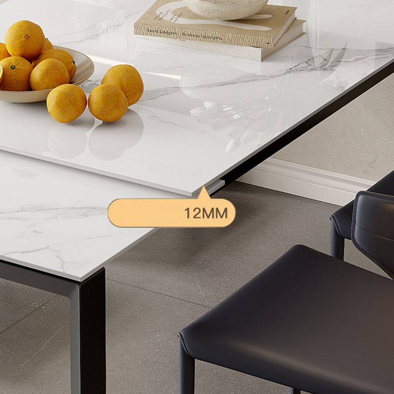 Table à manger rectangulaire en pierre, meuble extensible de Style moderne, 1/3/4/5 pièces, blanc