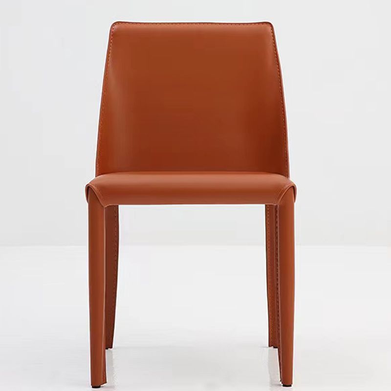 Contemporary Armless Home Side Chair Faux Leather Low Back Dining Chair