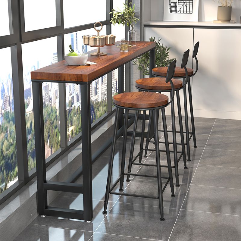 Tavolo da sgabello da barregangole in legno massiccio contemporaneo per soggiorno