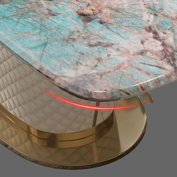 Rectangle Pedestal Dinette Table Traditional Luxury Faux Marble Dinner Room Table Clearhalo 'Dining Tables & Seating' 'Dining Tables' 'dining_table' 'furn' 'furn_dining_table' 'Furniture' 'Kitchen & Dining Furniture' 1200x1200_cedf3fd9-673a-444b-8d01-d57d6e3fa48a