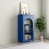 14.57"W Bookshelf Scandinavian Style Bookcase for Home Office with Door