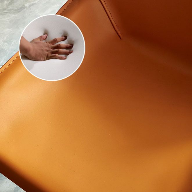 Metal Leather Contemporary Dining Chair Dining Room Solid Back Chair with Arm Clearhalo ' kitchen&dining_furn' 'Dining Chairs' 'Dining Tables & Seating' 'dining_chair' 'furn' 'furn_dining_chair' 'Furniture' 'furniture_dining_chair' 'Kitchen & Dining Furniture' 'kitchen' 1200x1200_cee1b68e-3fc9-4b37-aeaa-fa8cef018c3e