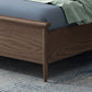 84.65 inch Wide Mid-century Bed Frame Solid Wood Bed with Headboard