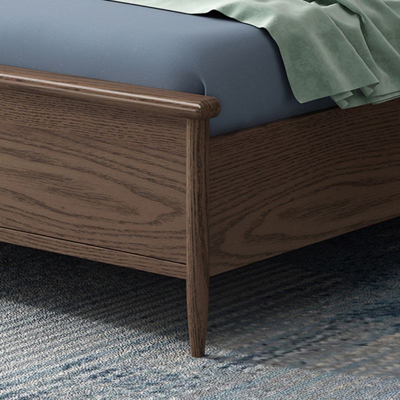 84.65 inch Wide Mid-century Bed Frame Solid Wood Bed with Headboard