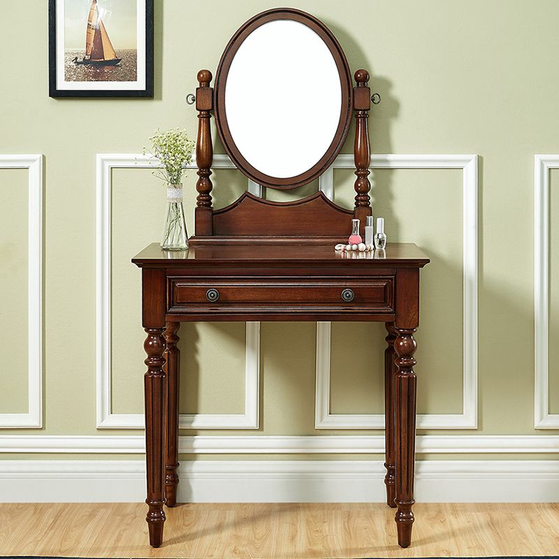 Traditional Style Solid Wood with Drawers White/dark Coffee/walnut Dressing Table Clearhalo 'Bedroom Furniture' 'furn' 'furn_makeup_vanities' 'Furniture' 'Makeup Vanities' 'makeup_vanities' 1200x1200_cee3f5fe-f984-4202-9529-5a3bb9f76c53