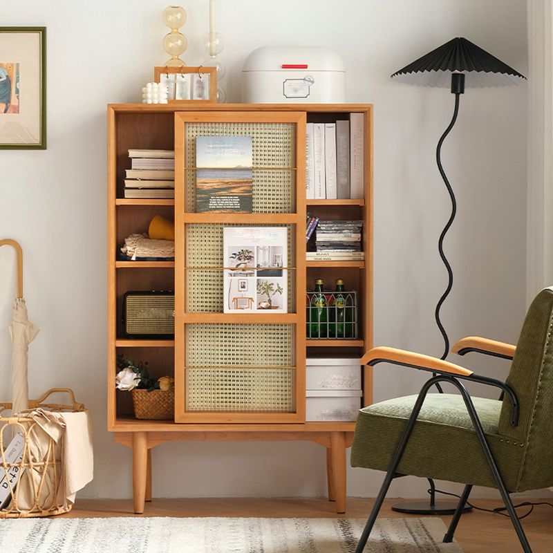 Closed Back Bookshelf Solid Wood Contemporary Bookcase with Doors Clearhalo 'Bookcases' 'furn' 'furn_bookcases' 'Furniture' 'Office Furniture' 1200x1200_cee414dc-32ab-46af-b60d-0ef376ad621e