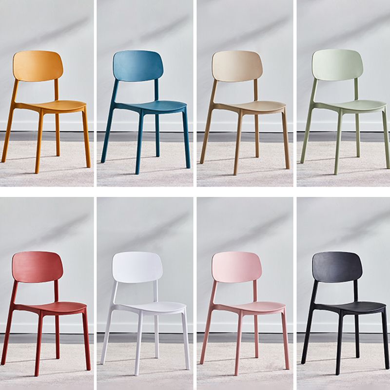 Minimalist Style Stackable Plastic Side Chair Colorful Armless Dining Chairs for Home Use Clearhalo ' kitchen&dining_furn' 'Dining Chairs' 'Dining Tables & Seating' 'dining_chair' 'furn' 'furn_dining_chair' 'Furniture' 'furniture_dining_chair' 'Kitchen & Dining Furniture' 'kitchen' 1200x1200_cee42c04-a628-48e9-9b82-6505614a156f