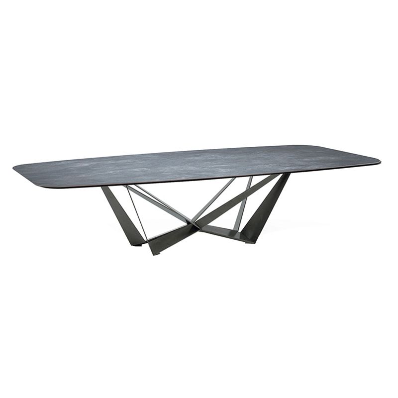 Industrial Sintered Stone Table for Restaurant Rectangle Dining Table with Black Pedestal Clearhalo ' dining_table' 'Dining Tables & Seating' 'Dining Tables' 'furn' 'furn_dining_table' 'Furniture' 'furniture_dining_table' 'Kitchen & Dining Furniture' 'kitchen&dining_furn' 'kitchen' 'kitchen_dining_table' 1200x1200_cee434bb-c574-4b16-a0cc-2b570cd8a918