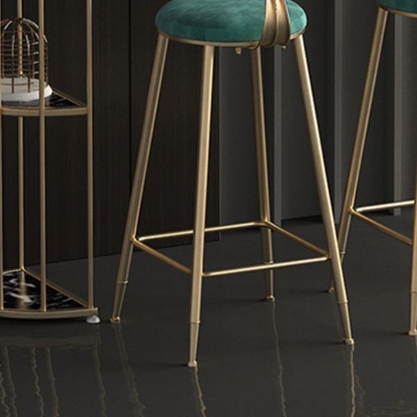 Taburete escandinavo de contra-altura redonda de terciopelo para sala de estar para sala de estar