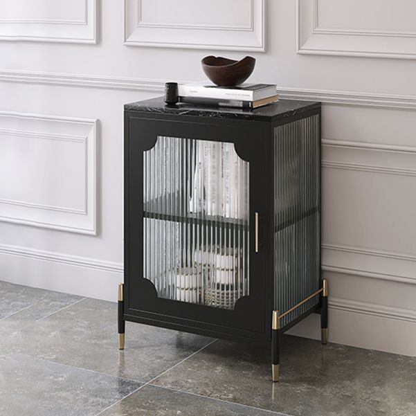 Glass Door Iron Sideboard Modern Server Cabinet with Storage for Living Room Clearhalo 'buffet_sideboard' 'Buffets & Sideboards' 'furn' 'furn_buffet_sideboard' 'Furniture' 'furniture_buffet_sideboard' 'Kitchen & Dining Furniture' 1200x1200_cee4ba01-8460-40ee-8127-fb5e2c9bdf7b