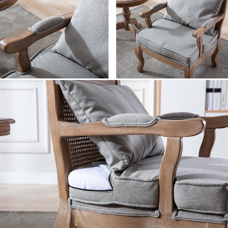 Country Style Dining Arm Chair Solid Back Chair with 4 Wood Legs for Home Use Clearhalo ' kitchen&dining_furn' 'Dining Chairs' 'Dining Tables & Seating' 'dining_chair' 'furn' 'furn_dining_chair' 'Furniture' 'furniture_dining_chair' 'Kitchen & Dining Furniture' 'kitchen' 1200x1200_cee7b901-a19d-42e6-a6a9-64192f088139