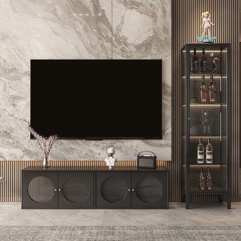 Mobile moderno mobile in metallo porte in vetro a buffet con porte