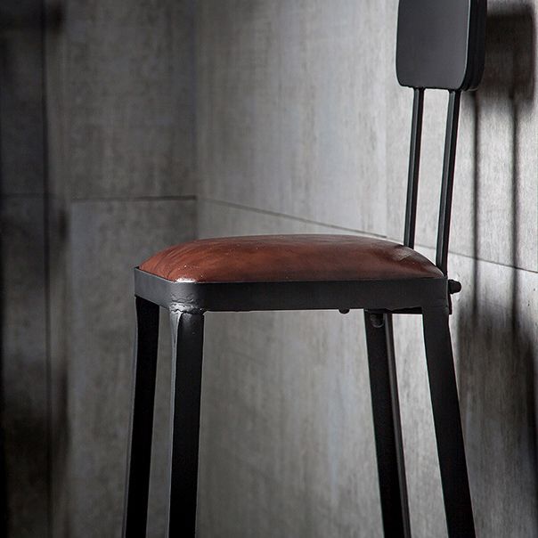 Industrial Leather Bar and Counter Stool Square Stool with 4 Legs Clearhalo 'Bar Furniture' 'Bar Stools' 'bar_stools' 'furn' 'furn_bar_stools' 'Furniture' 'Kitchen & Dining Furniture' 1200x1200_cee9f47b-dea6-4b79-a8ad-9ea9c6af528b