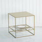 Brass Iron Frame Coffee Table Mid-Century Modern 17.7" W Square Cocktail Table Clearhalo 'Coffee & Accent Tables' 'Coffee Tables' 'coffee_tables' 'furn' 'furn_coffee_tables' 'Furniture' 'Living Room Furniture' 1200x1200_ceea4736-529e-4564-8b68-ca538f71dc2b