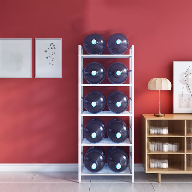 Modern White/Grey Metal Bookshelf Standard Vertical Open Shelf Bookcase