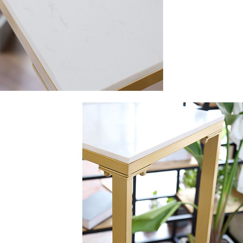 Glam Bar-height Table White Stone Top Pub Table with Gold Base Clearhalo 'Bar Furniture' 'Bar Tables' 'bar_tables' 'furn' 'furn_bar_tables' 'Furniture' 'Kitchen & Dining Furniture' 1200x1200_ceebb7be-3ac0-4839-b81d-4f1379fa1a68