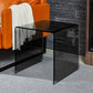Contemporary Transparent Side Table Novelty Small Glass End Table for Home Clearhalo 'Coffee & Accent Tables' 'End & Side Tables' 'end_side_table' 'end_side_tables' 'furn' 'furn_end_side_tables' 'Furniture' 'furniture_end_side_table' 'Living Room Furniture' 1200x1200_ceedb122-687c-4a23-a63d-dd399b128f4f