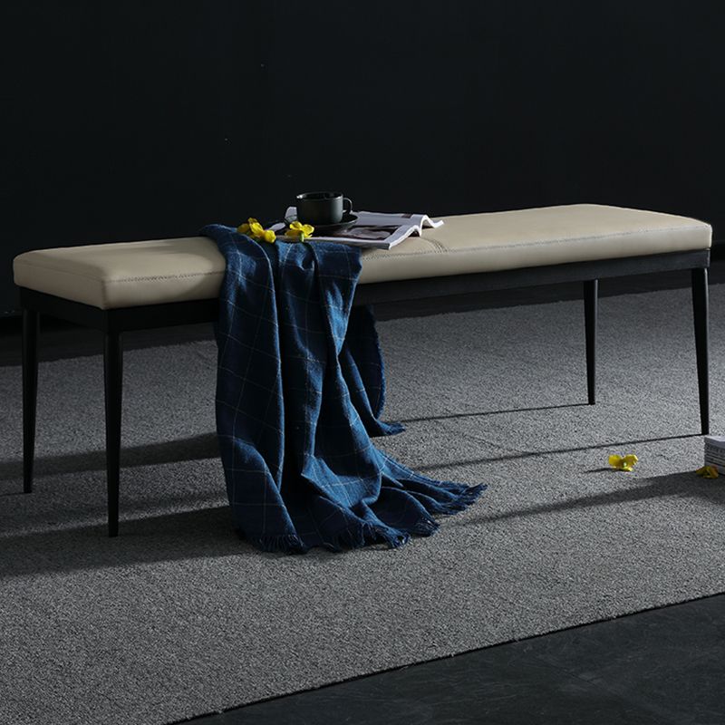 Upholstery Included Dining Bench, 18"H Bench with Black Metal Legs Clearhalo 'Benches' 'Chairs & Seating' 'furn' 'furn_benches' 'Furniture' 'Living Room Furniture' 1200x1200_ceeff235-2fe7-4a57-91e1-84ec8308a850