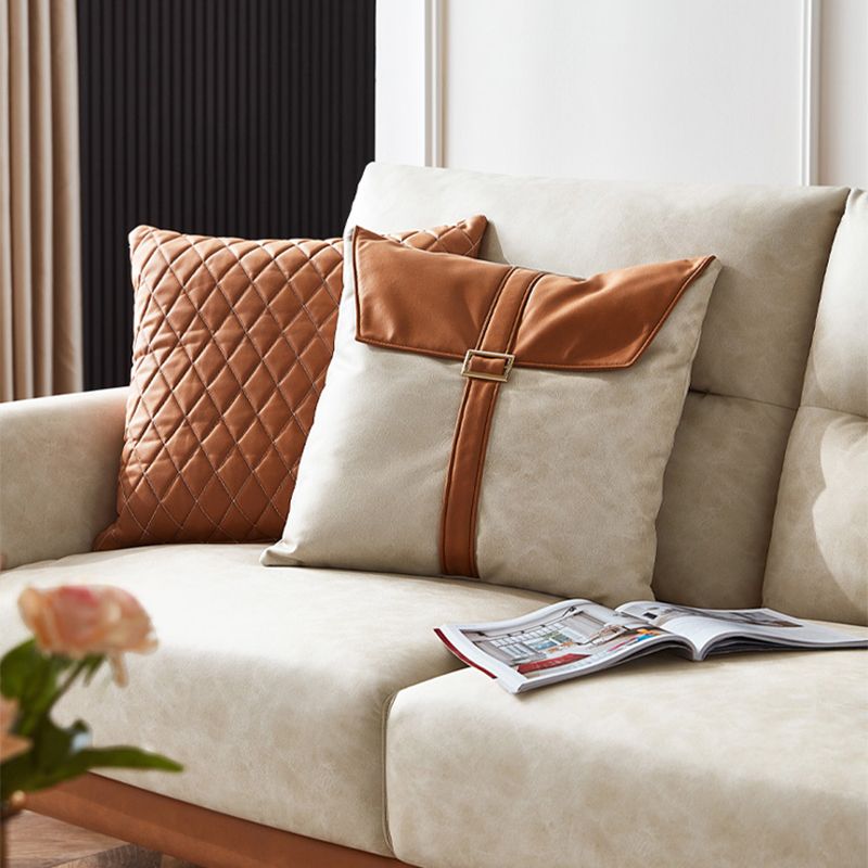 Faux Leather Modern Sectional Sofa, Pillow Top Arm Sectional couch