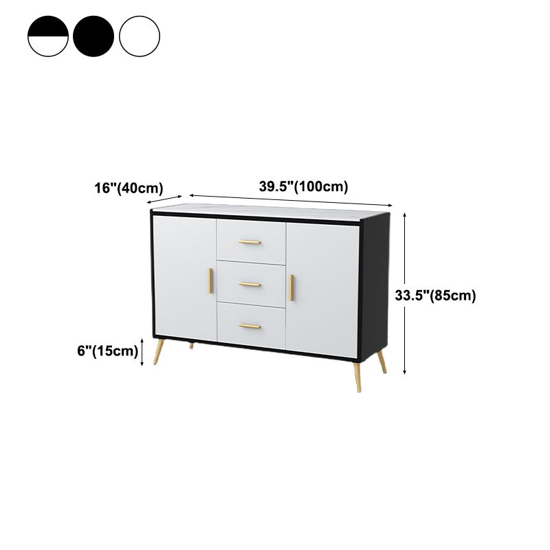 39.5"L Glam Style Side Board with Engineered Wood Drawers and Storage for Dining Room Clearhalo 'buffet_sideboard' 'Buffets & Sideboards' 'furn' 'furn_buffet_sideboard' 'Furniture' 'Kitchen & Dining Furniture' 1200x1200_cef0e7eb-d587-4ae0-983f-a22afcbad03b